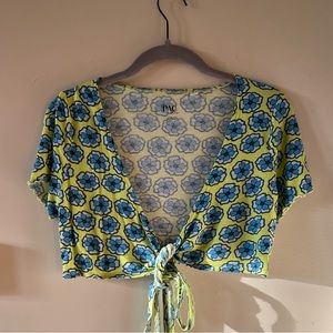 SOLD Green and Blue floral Pacsun tie top!